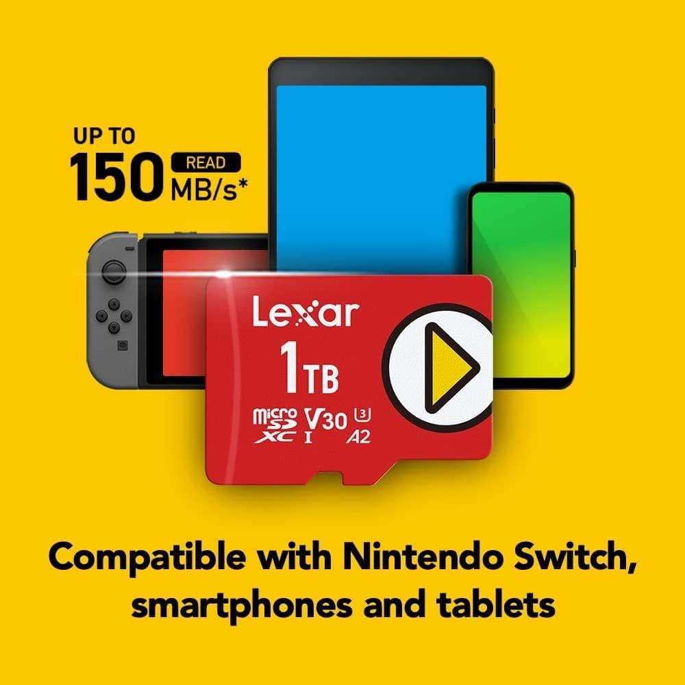 Buy Lexar,Lexar PLAY 256GB Micro SD Card, microSDXC UHS-I Card, Up To 150MB/s Read, TF Card Compatible-with Nintendo-Switch, Portable Gaming Devices, Smartphones And Tablets (LMSPLAY256G-BNNAG) - Gadcet UK | UK | London | Scotland | Wales| Near Me | Cheap | Pay In 3 | Flash Memory Cards